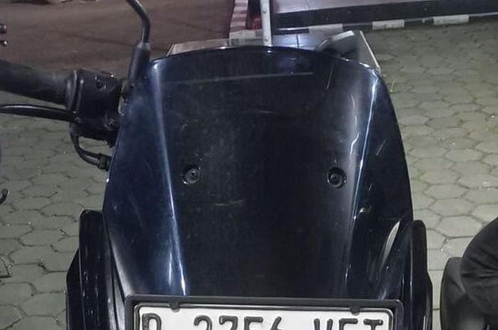 Yamaha NMAX yang diamankan dalam penangkapan lima pelaku begal bersenjata dengan korban WNA China di kawasan PT Kahatex, Jalan Raya Majalaya-Rancaekek, Desa Solokan Jeruk, kabupaten Bandung, (9/5/26)