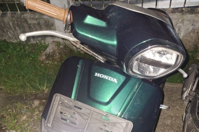Honda Stylo 160, salah satu barang bukti dari penangkapan komplotan empat pelaku maling motor di Pekanbaru, Riau yang diamankan Polsek Bina Widya