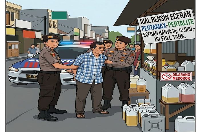 Ilustrasi penangkapan pedagang bensin eceran di Lumajang, Jawa Timur