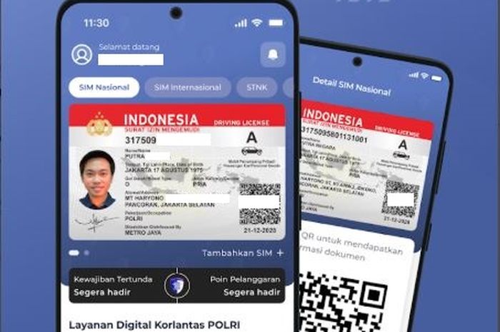 Contoh SIM Digital di aplikasi Digital Korlantas Polri