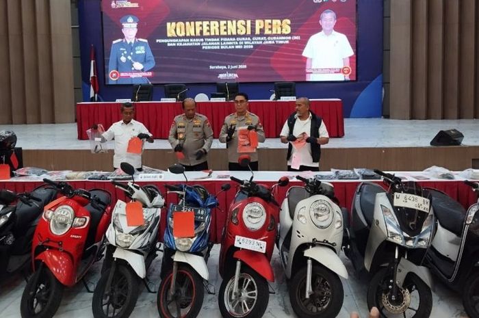 Konferensi Pers Polda Jatim dari kasus curat, curas dan curanmor, (2/6/26)