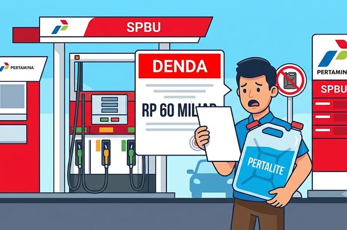 Ilustrasi warga yang beli Pertalite menggunakan jeriken terancam denda Rp 60 miliar