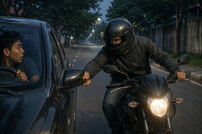 Marak begal atau rampok barang berharga modus senggol spion dan memaksa korban turun. Ini cara menghindarinya