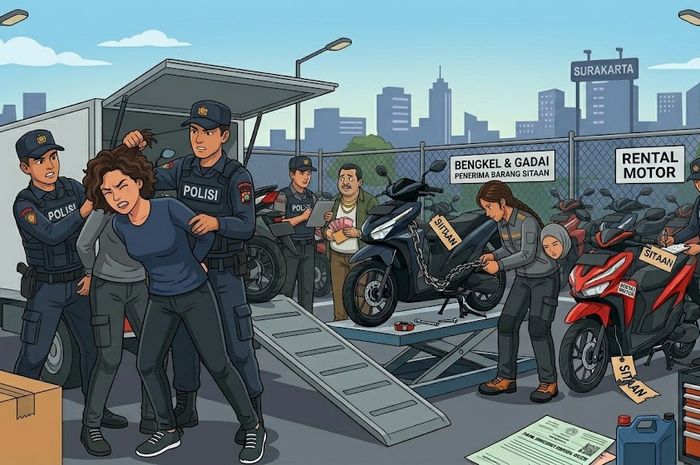 Ilustrasi penangkapan tiga wanita yang menggelapkan Honda BeAT sewaan dengan digadaikan ke penadah di Tulungagung, Jawa Timur