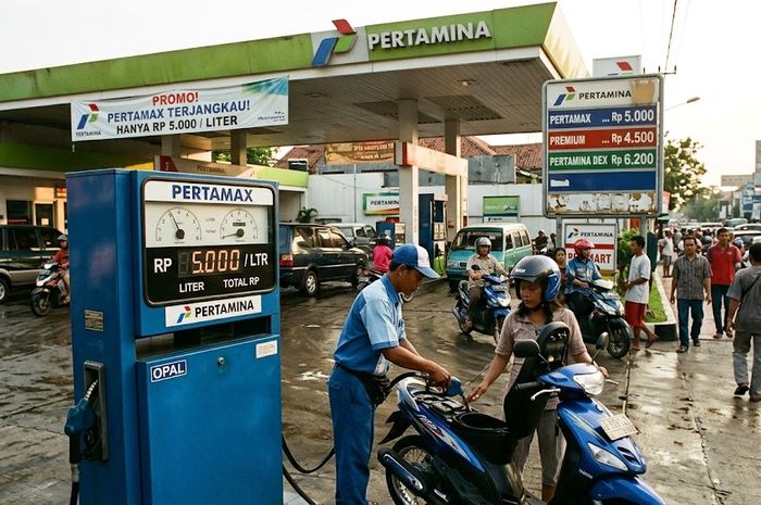 Ilustrasi SPBU Pertamina saat masih menjual Pertamax Rp 5.000 per liter