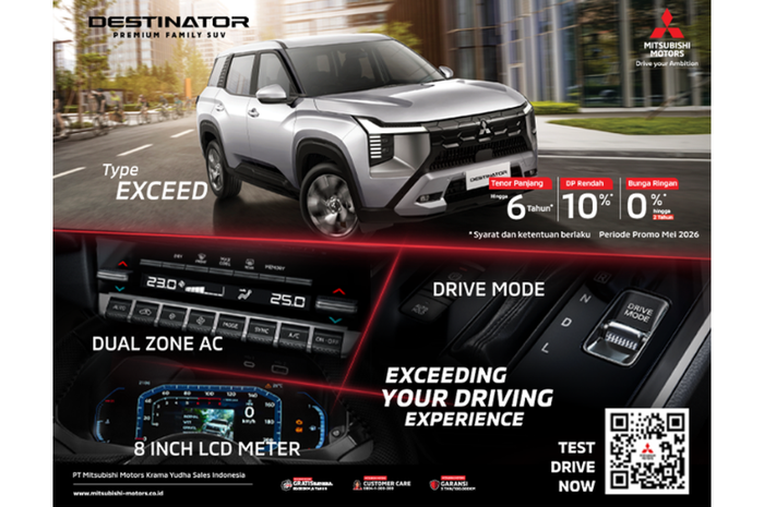 Mitsubishi Destinator hadir sebagai SUV keluarga dengan pengalaman berkendara khas Mitsubishi 