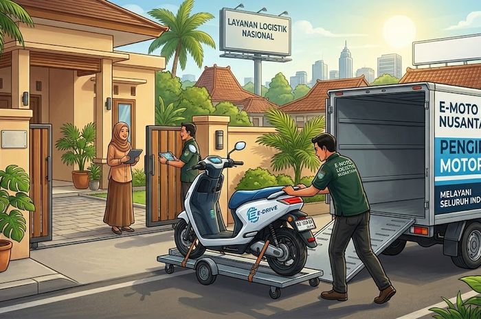 Ilustrasi jasa pengiriman motor listrik