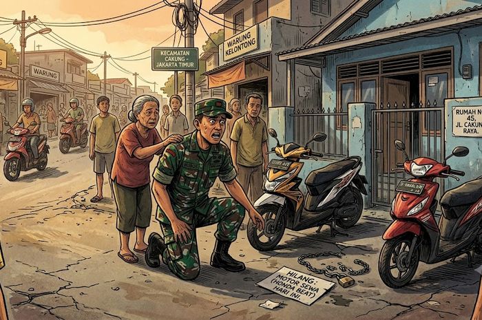 Ilustrasi motor sewaan anggota TNI yang hendak pelatihan di Cijantung hilang dicuri maling saat dibawa pulang ke rumah orang tuanya di kawasan Cakung, Jakarta Timur