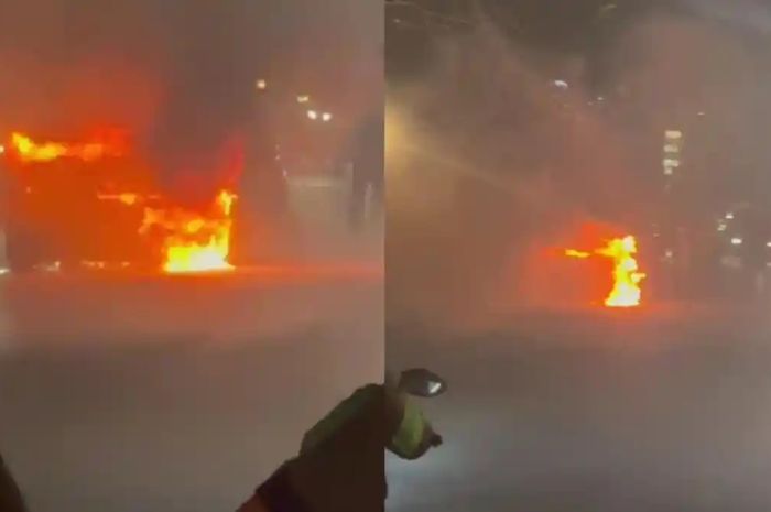 Honda Jazz terbakar