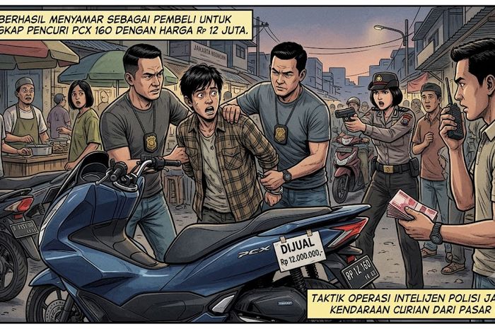 Ilustrasi Polisi menangkap pencuri Honda PCX 160 yang hendak dijual Rp 12 juta dengan modus menyamar jadi pembeli