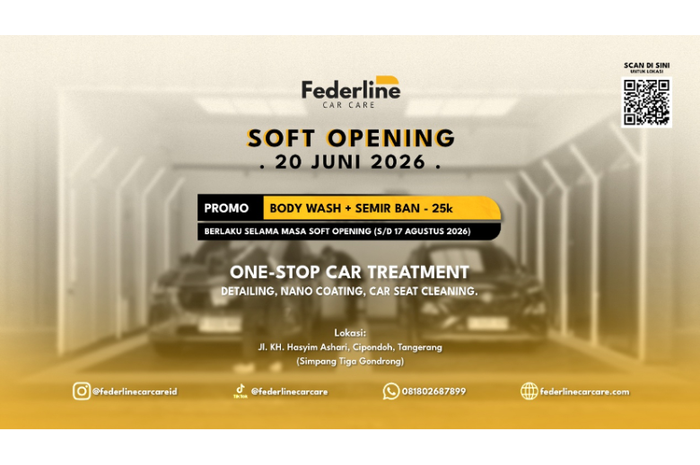 Workshop perdana Federline Car Care di Tangerang dilengkapi berbagai layanan perawatan mobil dalam satu tempat.