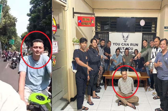 Pengendara Kawasaki Ninja 150 RR jadi bang jago di jalan, tampol pemotor lain tanpa sebab hingga akhirnya berhasil ditangkap Polisi