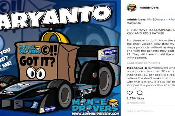 Postingan dari pihak minidrivers di akun instagram