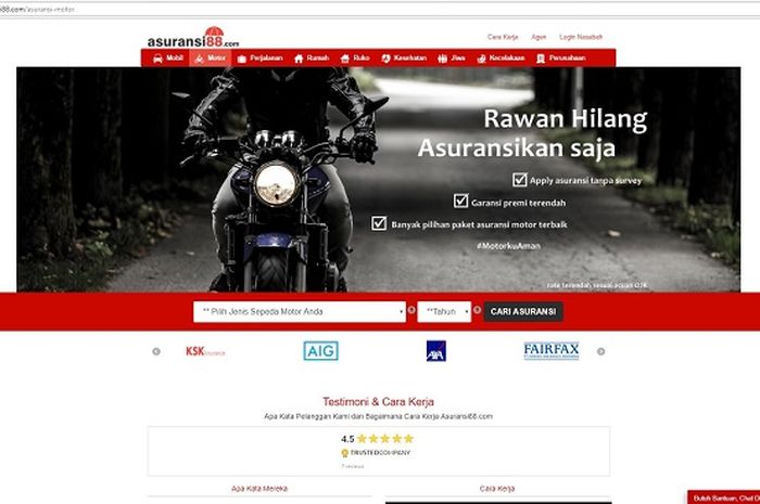Asuransi motor online gak perlu ribet