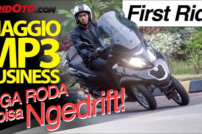 Video First Ride Review Piaggio MP3 500 Business, Tiga Roda Bisa Ngedrift! 
