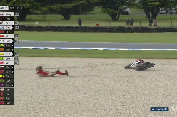 Jorge Lorenzo, terjatuh di latihan bebas ketiga MotoGP Asutralia