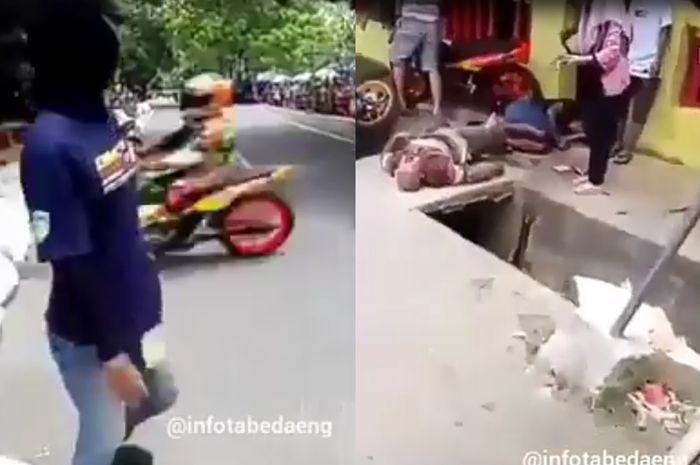 Pembalap nyelonong menabrak dua penonton