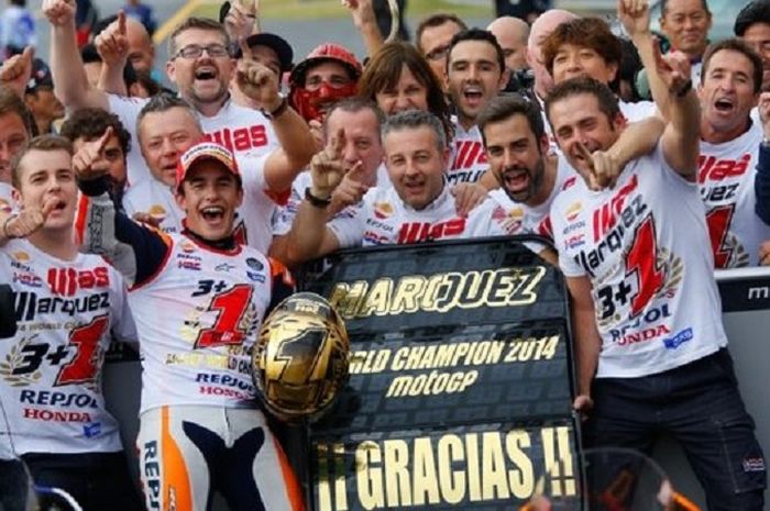 Melihat kembali selebrasi Marquez saat juara dunia MotoGP 2014