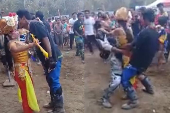 Aksi pelecehan terhadap penari Bali oleh rider