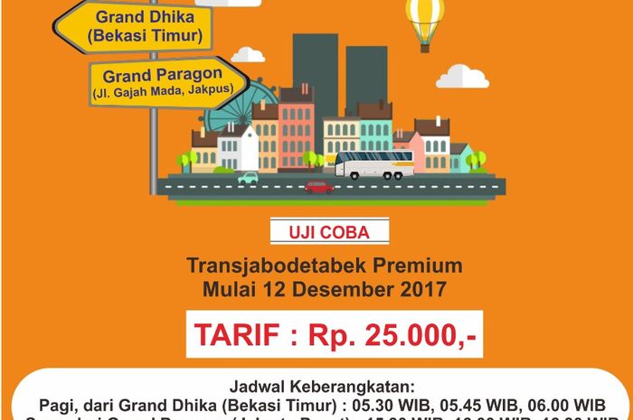 Besok ada uji coba Transjabodetabek Premium pulang pergi dari Grand Dhika-Grand Paragon