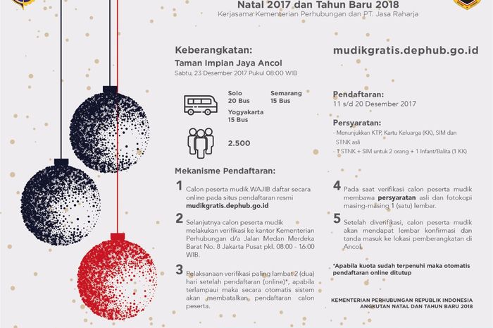 Ini dia cara daftar mudik gratis dari Kemenhub