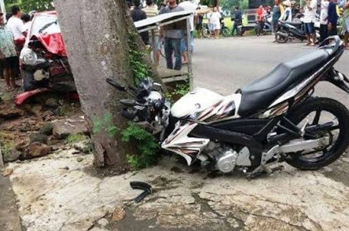 Kondisi Yamaha Vixion pasca kecelakaan