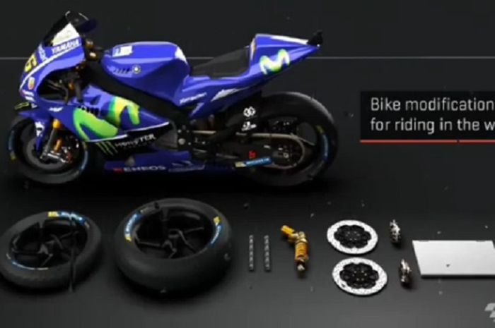 Proses pergantian ban motor MotoGP.