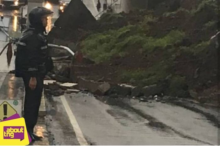 Kejadian longsor yang terjadi di tangerang yang diposting oleh akun instagram @abouttng