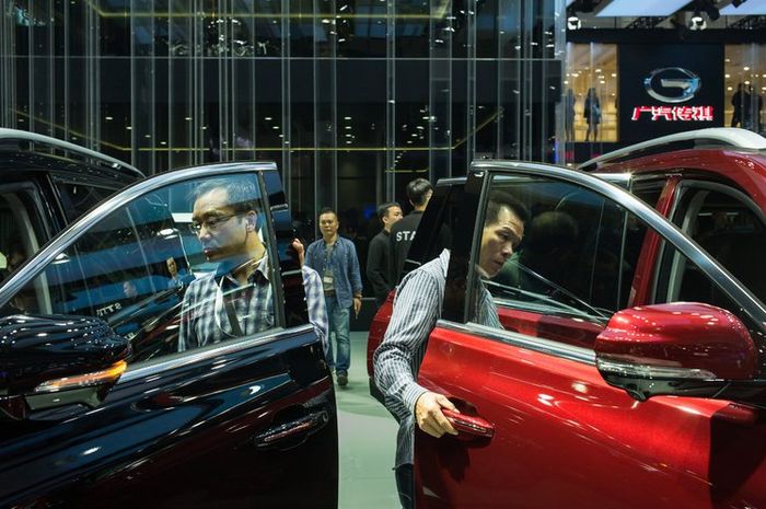 Mobil-mobil Guangzhou Automobile Group (GAC) saat pameran di Guangzho Auto Show