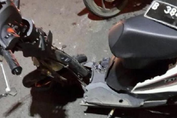Honda BeAT yang dikendarai korban insiden JLNT Casablanca