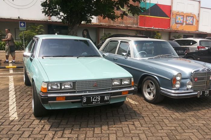 Salah satu Mitsubishi Gallant yang tampak di acara Perhimpunan Penggemar Mobil Kuno Indonesia (PPMKI) DKI Jakarta di kawasan Pondok Indah, Jakarta Selatan, Minggu (4/3/2018).