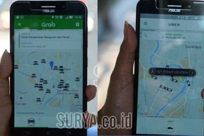 Ilustrasi order taksi online