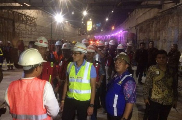 Wagub DKI Sandiaga Uno inspeksi persiapan underpass Mampang 