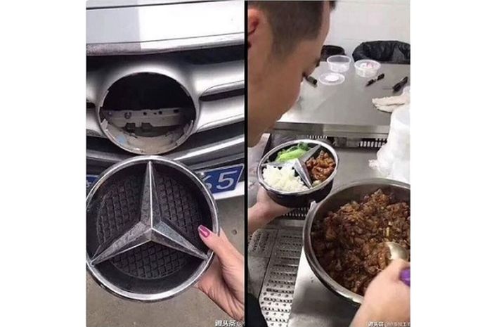 Emblem Mercedes-Benz menjadi tempat bekal