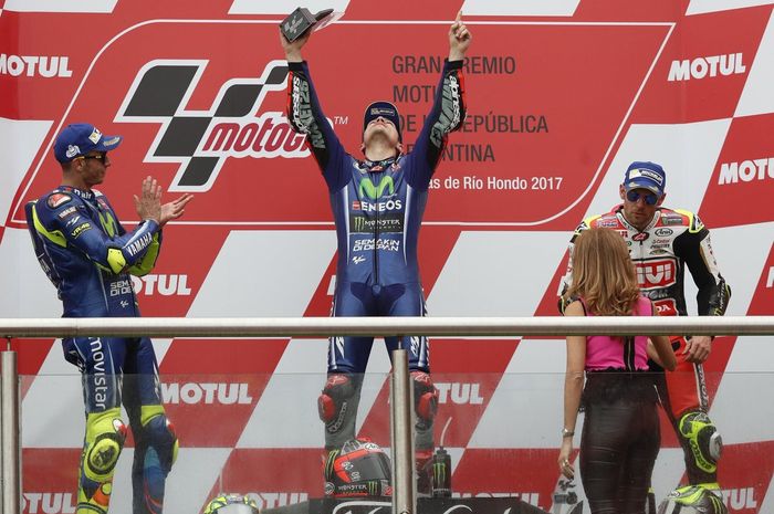 Tahun lalu Maverick Vinales menang di MotoGP Argentina setelah singkirkan Valentino Rossi dan Cal Crutchlow