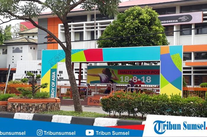Halte Transmusi Palembang penuh warna-warni ornamen Asian Games 2018