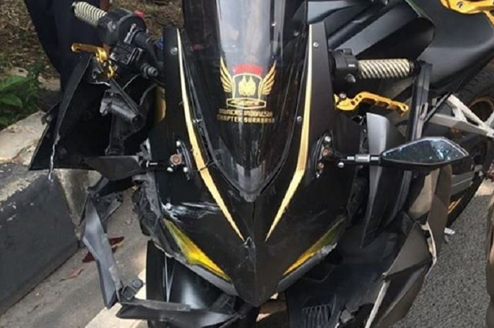 Kondisi Honda CBR250RR setelah kecelakaan