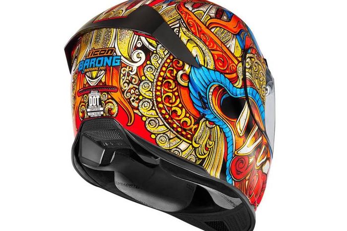 Tampak belakang Helm Airframe Pro Barong produksi dari Icon 1000