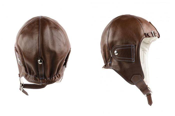 Chapal Leather Driver&rsquo;s Helmet - brown
