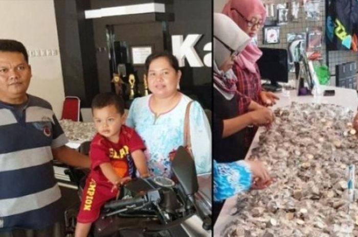 Orang inspiratif beli motor dari mengumpulkan koin recehan