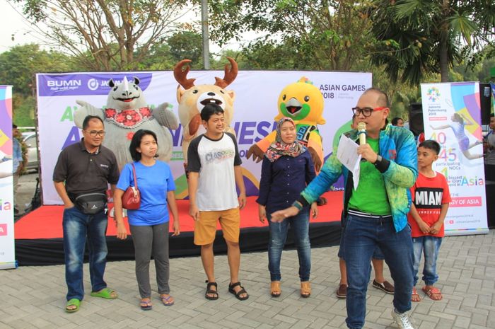 Jasa Marga saat mensosialisasikan ajang Asean Games ke pemudik