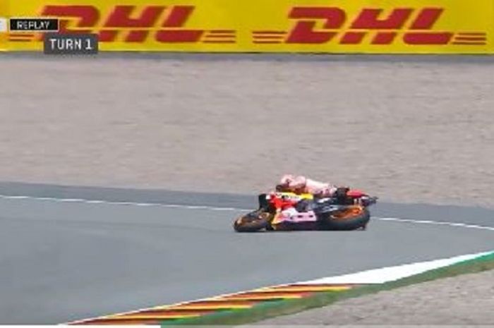 Marc Marquez terjatuh di FP4 MotoGP Jerman