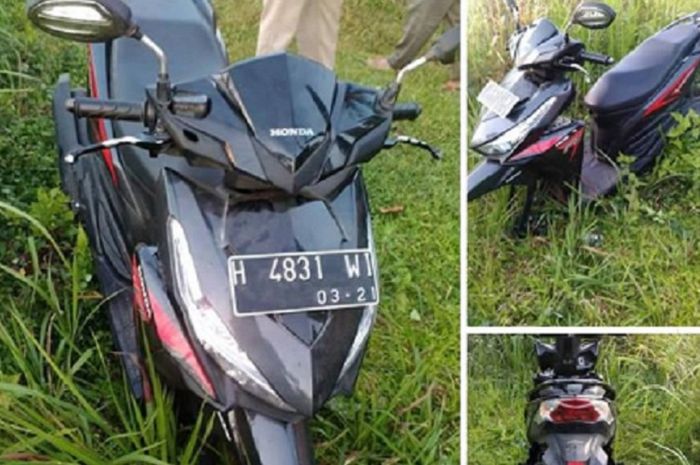 Honda Vario teronggok di semak-semak diduga ulah maling motor.