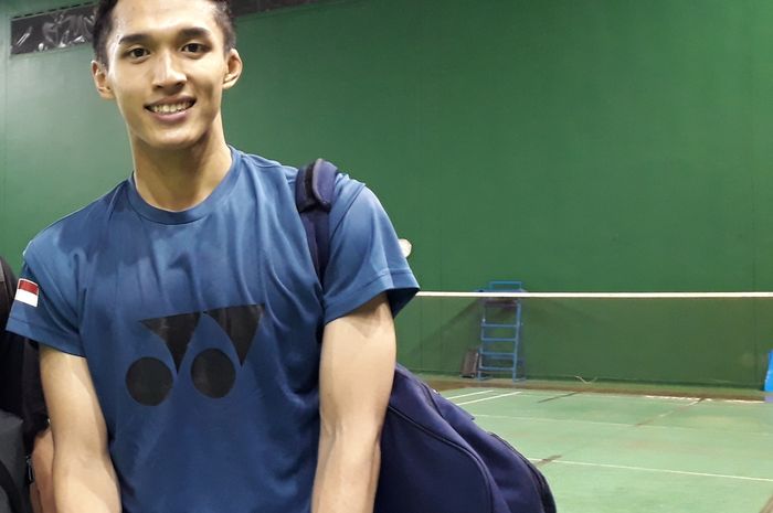 Jonatan Christie disela-sela latihan