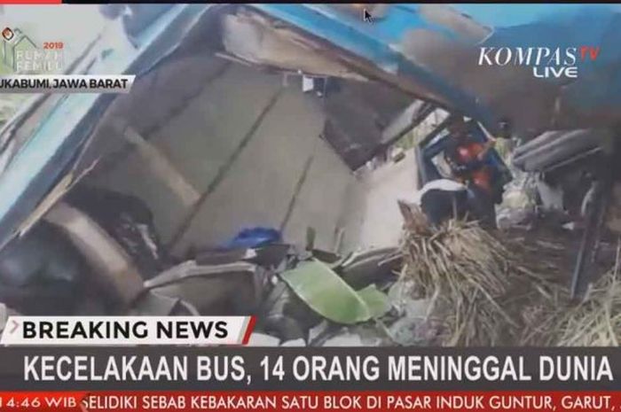 Kecelakaan bus di Sukabumi