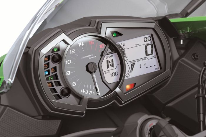 Panel instrumen Kawasaki Ninja ZX-6R 2019 lebih lengkap