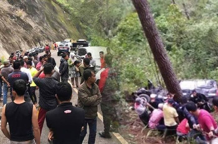 Sebuah mobil rombongan pengantin dikabarkan jatuh ke jurang di perbatasan Aceh Tengah