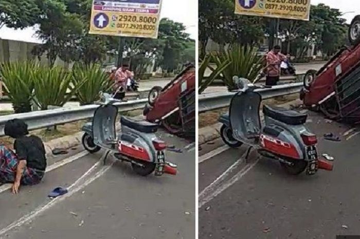 Kecelakaan maut mobil bak terbalik di Cipondoh, Tangerang menewaskan 3 orang santri.