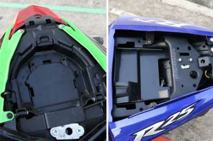 Komparasi Boks Penyimpanan Barang Kawasaki Ninja 250FI VS Yamaha R25
