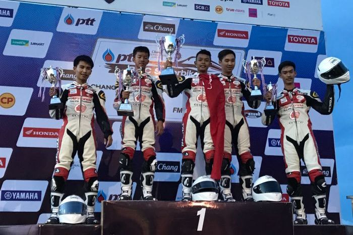 Mohammad Adenanta, pembalap binaan Astra Honda Racing School juara di race 1 Thailand Talent Cup 2017